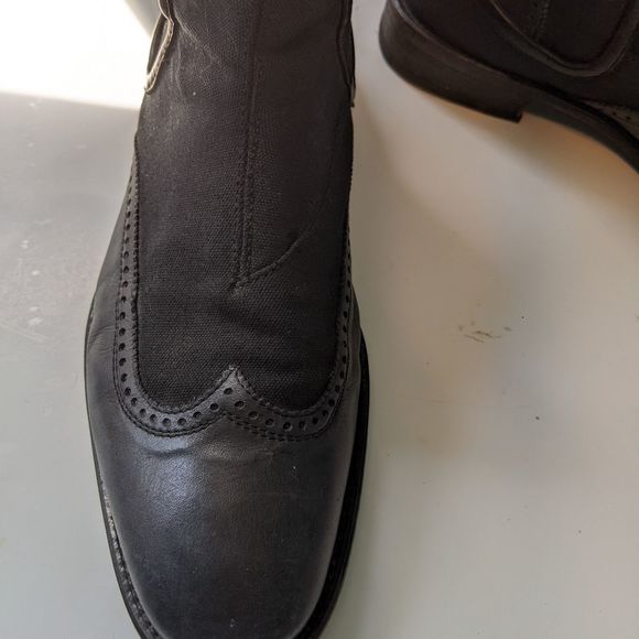 John Varvatos canvas leather distressed boots 8.5 in EUC - Picture 2 of 7